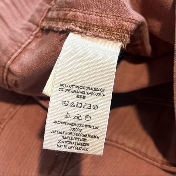 Free People Boyfriend Pink Cropped High Waist Wide Leg Chino Pants Size 12 - Picture 7 of 9